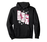 Disney Frozen Anna Elsa Olaf Schneeflocke Paneel Pullover Hoodie, Unisex für Erwachsene, Schwarz, L