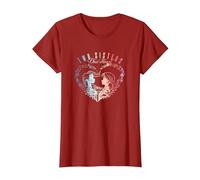 Disney Frozen Anna & Elsa Two Sisters One Heart Gradient T-Shirt, Damen, Cranberry, L