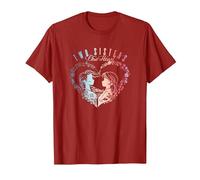 Disney Frozen Anna & Elsa Two Sisters One Heart Gradient T-Shirt, Herren, Cranberry, XL