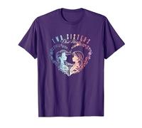Disney Frozen Anna & Elsa Two Sisters One Heart Gradient T-Shirt, Herren, Violett, L