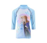 Disney Frozen Badeanzug für Mädchen, UV Schutz Badeanzug Schwimmset, Langärmliges Badeshirt, Größe 8 Jahre, Blau