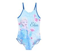Disney Frozen Badeanzug Mädchen, Funkelnd Design Kinderbademode, Größe 4 Jahre | Blau