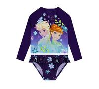 Disney Frozen Badeanzug Schwimmanzug Mädchen, ELSA und Anna Schwimmanzug Kinder, Lange Ärmel Badeanzug Kinder Mädchen, Blau 128