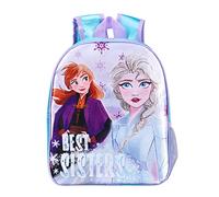 Disney Frozen Best Sisters Rucksack Kinder Premium Charakter Tasche Kinder Schulrucksack, Blaugrün/Violett, One size