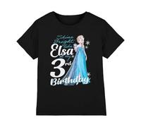Disney Frozen Bright Like ELSA 3Rd Birthday Kinder T-Shirt, Schwarz, 7-8 J