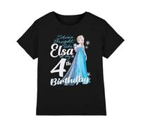 Disney Frozen Bright Like ELSA 4Th Birthday Kinder T-Shirt, Schwarz, 5-6 J