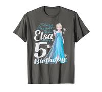 Disney Frozen Bright Like Elsa 5th Birthday T-Shirt, Herren, Anthrazit, M