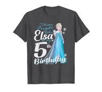 Disney Frozen Bright Like Elsa 5th Birthday T-Shirt, Herren, Anthrazit Meliert, 3XL