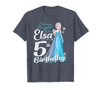 Disney Frozen Bright Like Elsa 5th Birthday T-Shirt, Herren, Blau Meliert, 3XL