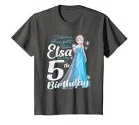Disney Frozen Bright Like Elsa 5th Birthday T-Shirt, Kinder, Anthrazit, 98