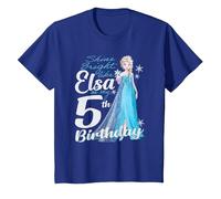 Disney Frozen Bright Like ELSA 5th Birthday T-Shirt, Kinder, Königsblau, 116
