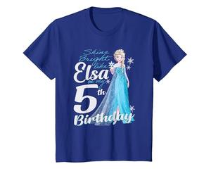 Disney Frozen Bright Like Elsa 5th Birthday T-Shirt, Kinder, Königsblau, 116
