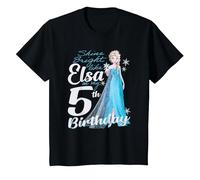 Disney Frozen Bright Like ELSA 5th Birthday T-Shirt, Kinder, Schwarz, 116