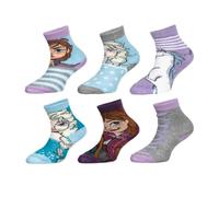Disney Frozen Die Eiskönigin Kinder Socken Mädchen 6er Pack Strümpfe mit Elsa & Anna Motiv Gr. 23-34 Sneaker Socken bunt atmungsaktiv, Bekleidungsgröße: 23/26