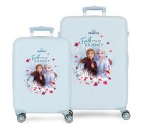 Disney Frozen Die Eiskönigin Trust Your Journey Kofferset Blau 55/64 cms Hartschalen ABS Kombinationsschloss 93L 4 Doppelräder Handgepäck
