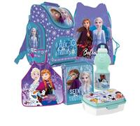 Disney Frozen Eiskönigin Schulranzen Tornister Schulrucksack Schultasche Set 6 Teilig Inkl. Sticker-von-Kids4shop Blau