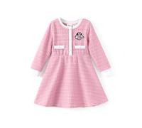 Disney Frozen Elsa Minnie Mouse Prinzessinnen-Mädchenkleid, langärmelig, Midi-Strick, Knopfleiste vorne, modisch, Herbst und Winter, 2-9 Jahre, Minnie-Pink, 4-5 Jahre