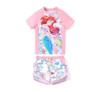 Disney Frozen ELSA Princess Mädchen Zweiteiliger UPF 50+ Schutz, schnelltrocknend, kurzärmelig, Bade-Set, Rashguard-Badeanzug, Incarnadinepink, 4-5 Jahre