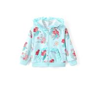 Disney Frozen Elsa Princess Moana Minnie Mouse Stitch Mädchen Reißverschluss Hoodie Herbst Reißverschluss Sweatshirt Jacke Kleinkind bis große Kinder, Ariel-Grün, 4-5 Jahre