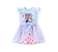 Disney Frozen Elsa Prinzessin Ariel Minnie Maus Kleinkind Mädchen Strampler mit Tüllrock-Overlay Geburtstag Sommer Jumpsuit 2-8 Jahre, Minnie&Gänseblümchenblau, 4-5 Jahre