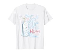 Disney Frozen Elsa Shine Bright On My 4th Birthday T-Shirt