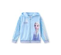 Disney Frozen ELSA Stitch Minnie Mouse Kleinkind Mädchen Jacke Pailletten Reißverschluss Hoodie Sweatshirt Mantel Geburtstag Kleidung 3-13 Jahre, ELSA-Blau, 5-6 Jahre