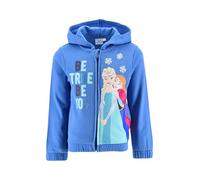 Disney Frozen Hoodie Mädchen ELSA Anna | Kapuzenjacke mit Reißverschluss | Kinder Warm Sweatshirt Fleece Baumwolle Kapuzenpullover Gr. 98-128 (DE/NL/SE/PL, Numerisch, 128, Regular, Mittelblau)
