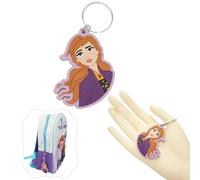 Disney Frozen II Schlüsselanhänger, Gummi Schlüsselanhänger, 2D Schlüsselanhänger Zubehör Kinder, Weicher Schlüsselanhänger Ornament mit Metall, Einheitsgröße, 1 x Anna Schlüsselanhänger, One size