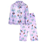 Disney Frozen - Kinder-Pyjama - rosa Schlafanzug mit Knopfleiste und Elsa, Anna und Olaf - 100 % Baumwolle - offizieller Merchandise-Artikel von Frozen, rose, 8-9 Jahre