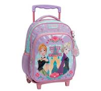 Disney Frozen Kindergarten-Trolley-Rucksack mit Rollen | Frozen Anna & ELSA „Sister You Are Amazing“ Schulranzen für Mädchen mit 2 Fächern