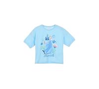 Disney Frozen Mädchen T-Shirt, Weiche Baumwolle Kurzärmliges Glitzerndes T-Shirt, Größe 4 Jahre | Blau