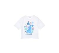Disney Frozen Mädchen T-Shirt, Weiche Baumwolle Kurzärmliges Glitzerndes T-Shirt, Größe 4 Jahre | Weiß
