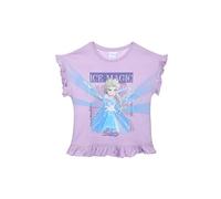 Disney Frozen Mädchen T-Shirt, Weiche Baumwolle Kurzärmliges Pailletten T-Shirt 'Ice Magic', Größe 4 Jahre | Lila