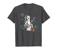 Disney Frozen Olaf and Sven T-Shirt, Herren, Anthrazit Meliert, 4XL