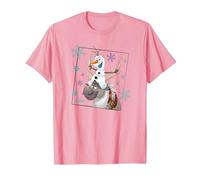 Disney Frozen Olaf and Sven T-Shirt, Herren, Rosa, S