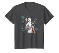 Disney Frozen Olaf and Sven T-Shirt, Kinder, Anthrazit Meliert, 116
