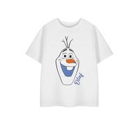 Disney Frozen Olaf Mädchen T-Shirt | Schneemann Weißes Kurzarm Grafik-Tee für Kinder | Prinzessinnen Geschichte Magisches Film Bekleidung Top | Film Cartoon Merchandise Geschenk