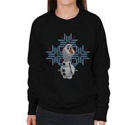 Disney Frozen Olaf Snowflake Background Design Women's Sweatshirt