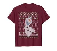 Disney Frozen Olaf Sven Hässlicher Weihnachtspullover T-Shirt, Herren, Kastanienbraun, L