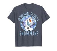 Disney Frozen Olaf Willst du einen Schneemann bauen T-Shirt, Herren, Blau Meliert, XL