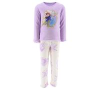 Disney Frozen Pyjama für Mädchen, 2-Teiliges Samt T-Shirt und Lange Hose für Mädchen, Weicher Fleece Pyjama, Größe 8 Jahre | Lila