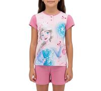 Disney Frozen Pyjama Mädchen, T-Shirt und Shorts 2-Teiliges Set ELSA Design, Geschenkbox Inklusive, Größe 5 Jahre | Rosa