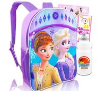 Disney Frozen Rucksack für Mädchen - 16 Zoll Frozen Rucksack, Wasserflaschenaufkleber und mehr | Disney Frozen Schulbedarfspaket