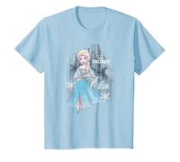 Disney Frozen Watercolor ELSA T-Shirt, Kinder, Himmelblau, 152
