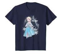 Disney Frozen Watercolor ELSA T-Shirt, Kinder, Marineblau, 92