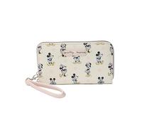 Disney Geldbörse Wristlet Mickey Minnie Mouse Winnie Pooh Reißverschluss Clutch Kunstleder, Mickey Minnie Mouse Off White
