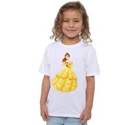 Disney Girl's Beauty and The Beast Belle Rose Girls T-Shirt, White, 12-13 Jahre