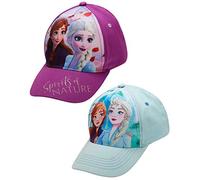 Disney Girls Frozen and Minnie Mouse Cotton Baseball Cap 2 Packs, Frozen Spirit 2 Pack (Size Age 4-7)