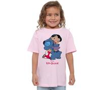 Disney Girl's Lilo & Stitch 90s Hug Girls T-Shirt, Pink, 3-4 Jahre