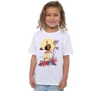 Disney Girl's Moana Heart Sunset Girls T-Shirt, White, 5-6 Jahre